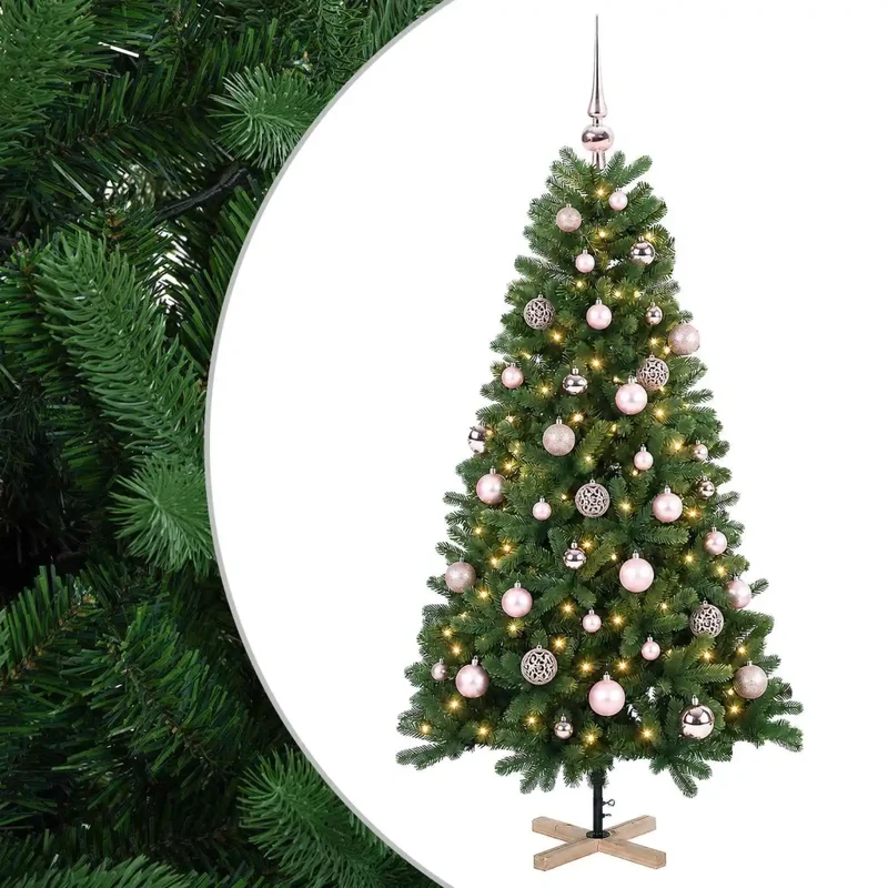 Albero di Natale artificiale con palline 120 cm 150 LED 3461415