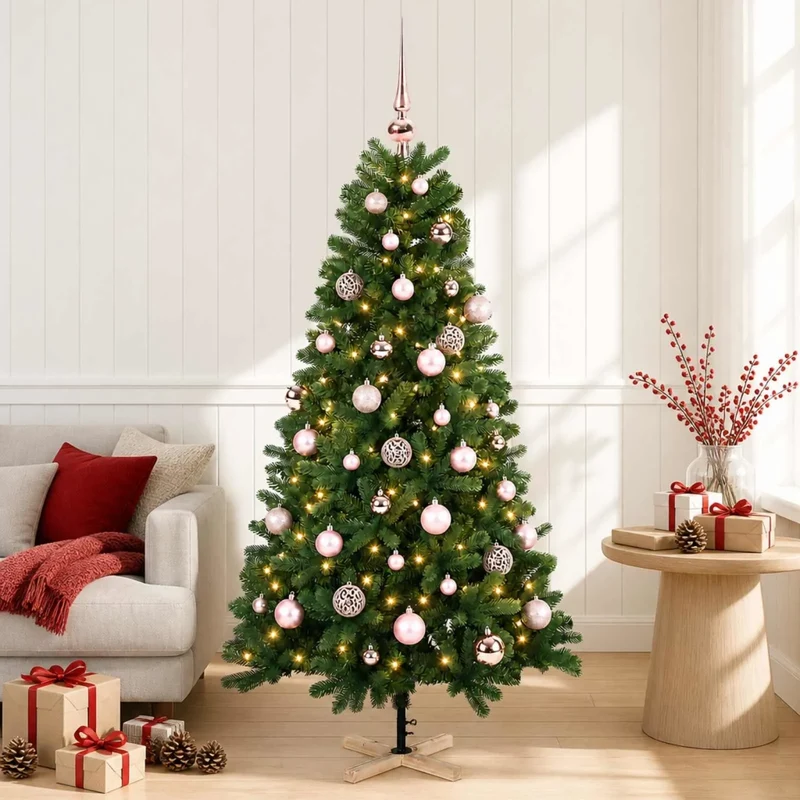 Albero di Natale artificiale con palline 120 cm 150 LED 3461415