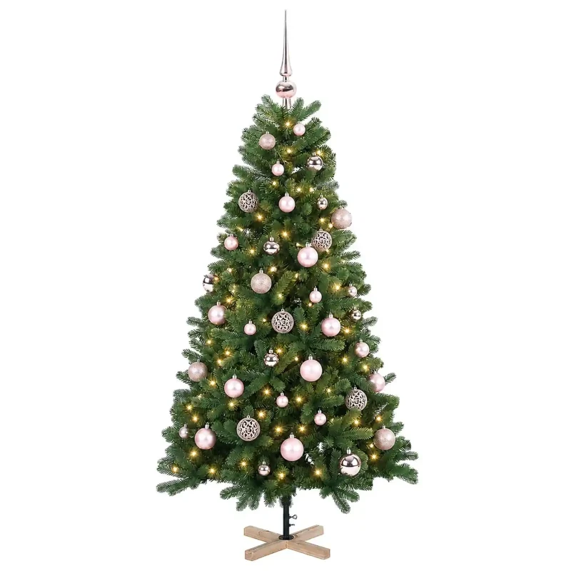 Albero di Natale artificiale con palline 120 cm 150 LED 3461415