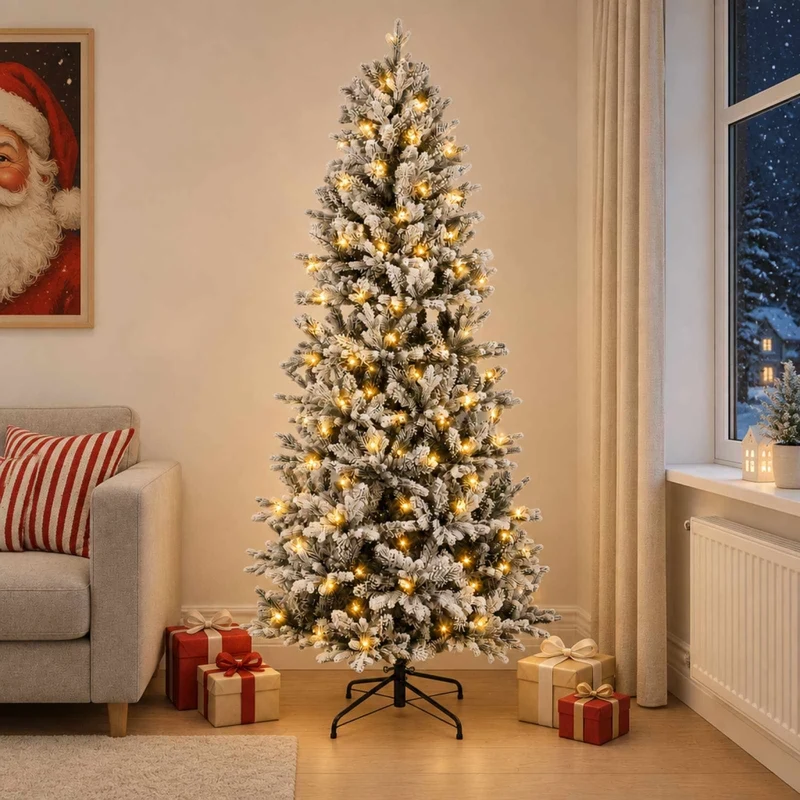 Albero di Natale Artificiale con Rami Pieghevoli 150 cm 150 LED 3465470