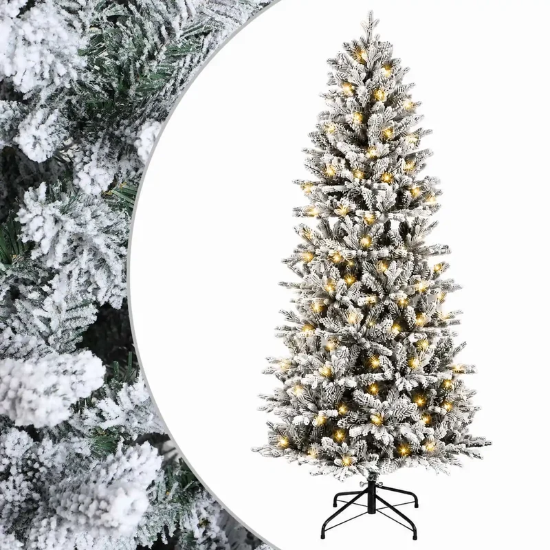 Albero di Natale Artificiale con Rami Pieghevoli 150 cm 150 LED 3465470
