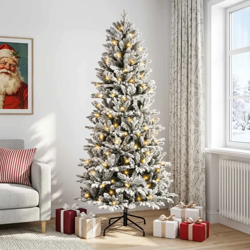 Albero di Natale Artificiale con Rami Pieghevoli 150 cm 150 LED 3465470