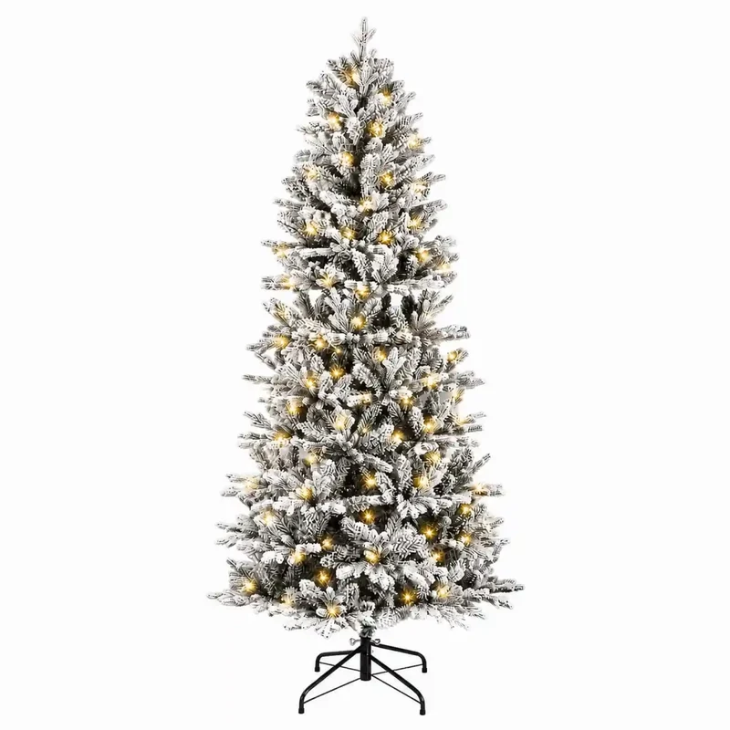 Albero di Natale Artificiale con Rami Pieghevoli 150 cm 150 LED 3465470