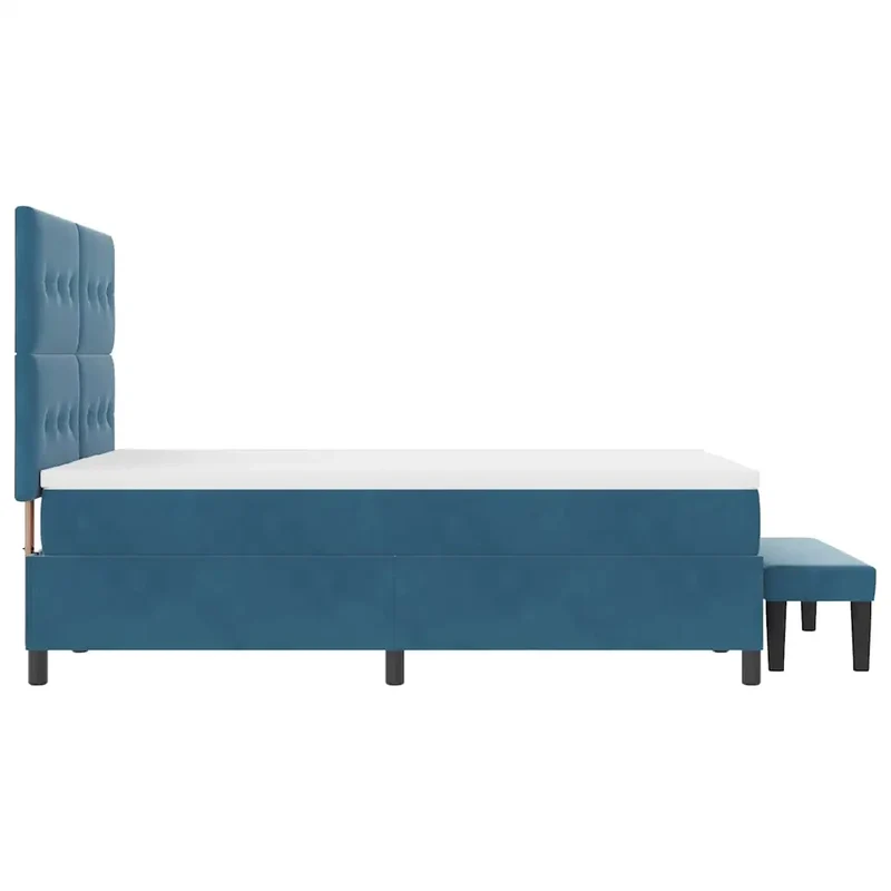 Letto a molle con testiera Blu scuro 190 x 140 cm Velluto 3344514