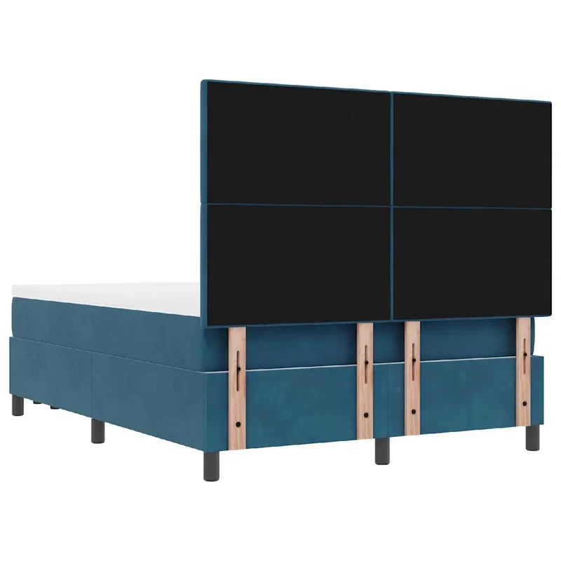 Letto a molle con testiera Blu scuro 190 x 140 cm Velluto 3344514