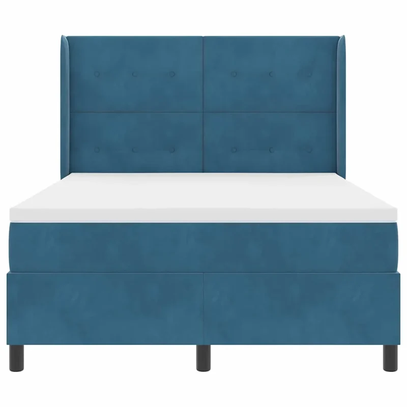 Letto a molle con strisce LED Blu 140 x 190 cm Velluto 3343866