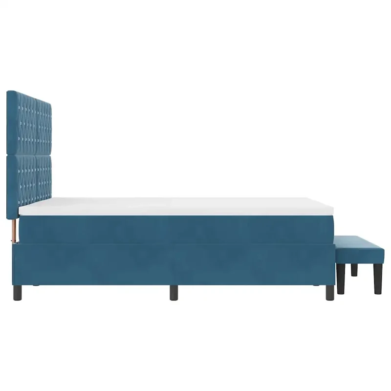 Letto a molle con testiera Blu scuro 190 x 140 cm Velluto 3344448