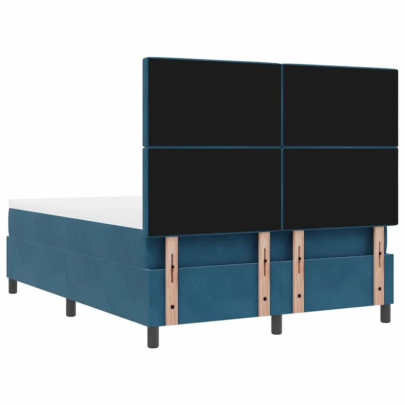 Letto a molle con testiera Blu scuro 190 x 140 cm Velluto 3344448