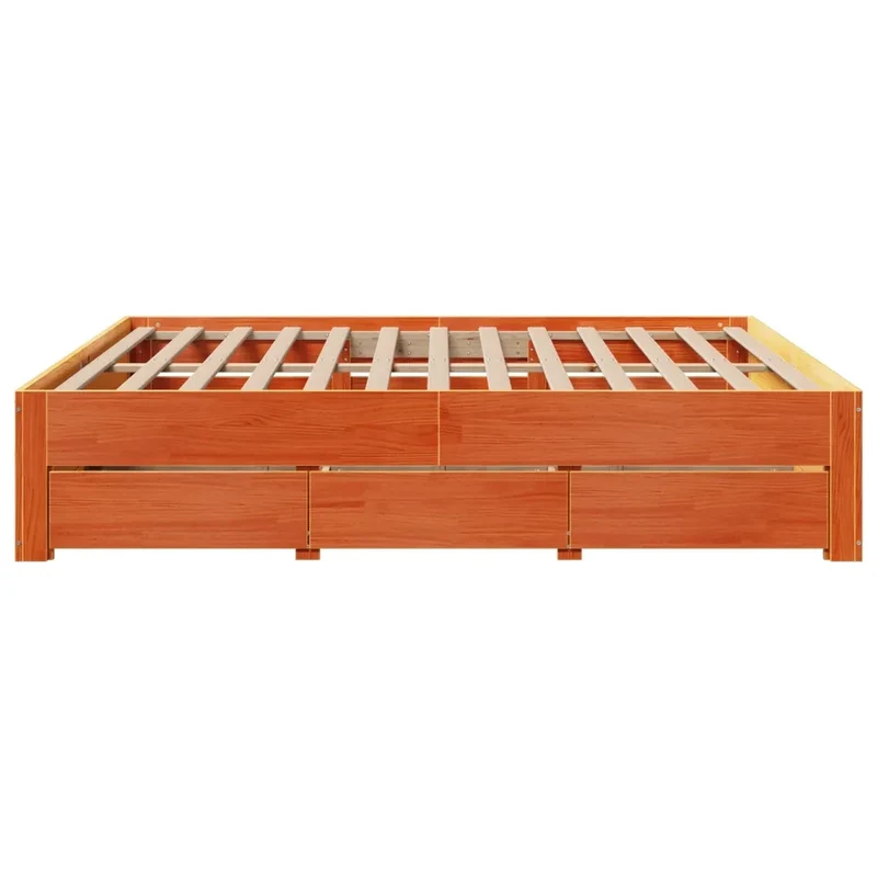 Giroletto senza Materasso con Cassetti Marrone Cera 180x200Pino 3308797