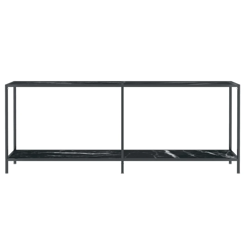 Tavolo Consolle Nero 200x35x75,5 cm in Vetro Temperato 331709