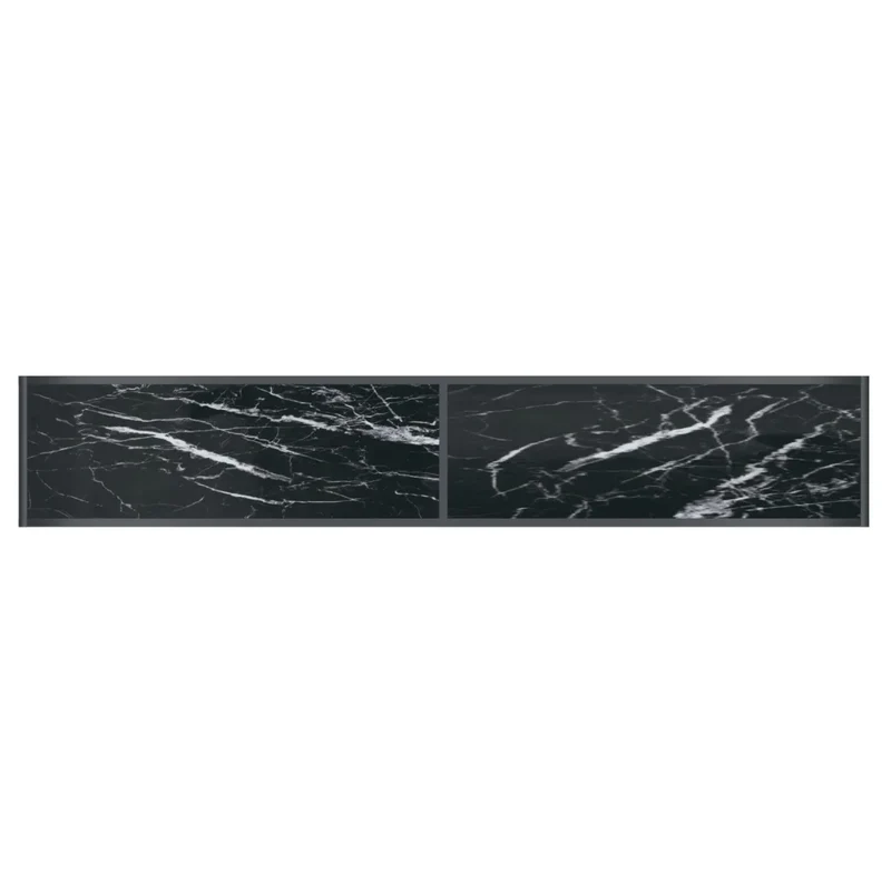 Tavolo Consolle Nero 200x35x75,5 cm in Vetro Temperato 331709