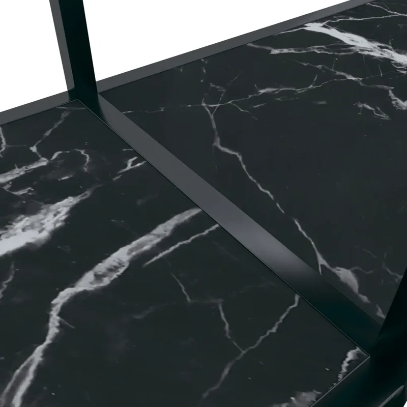 Tavolo Consolle Nero 200x35x75,5 cm in Vetro Temperato 331709