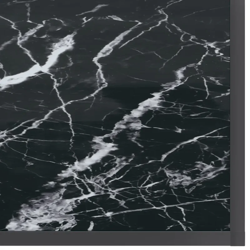 Tavolo Consolle Nero 200x35x75,5 cm in Vetro Temperato 331709