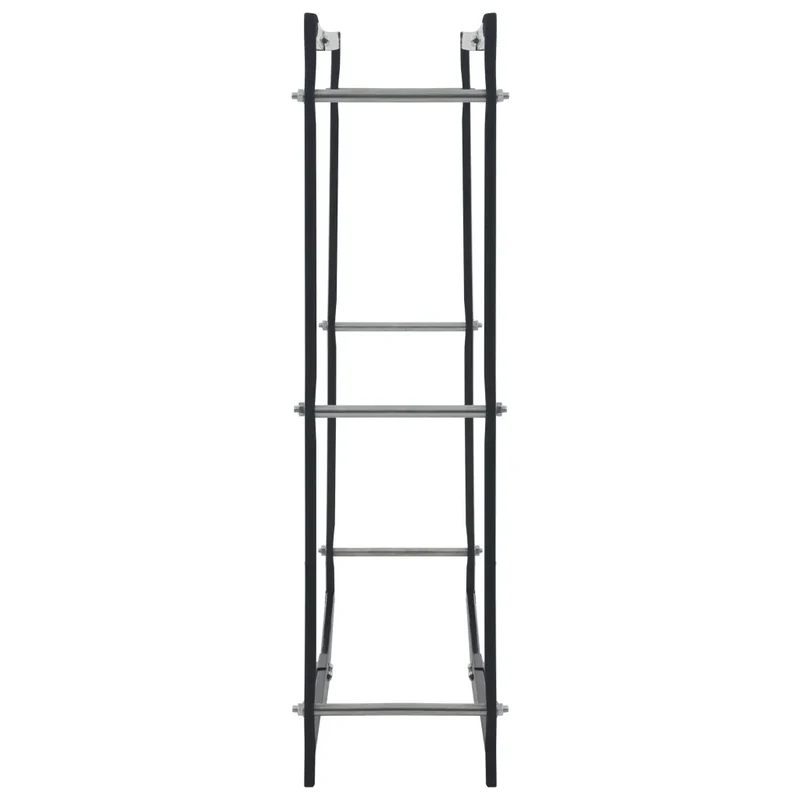Rastrelliera per Legna da Ardere Nera 100x25x100 cm in Acciaio 286288