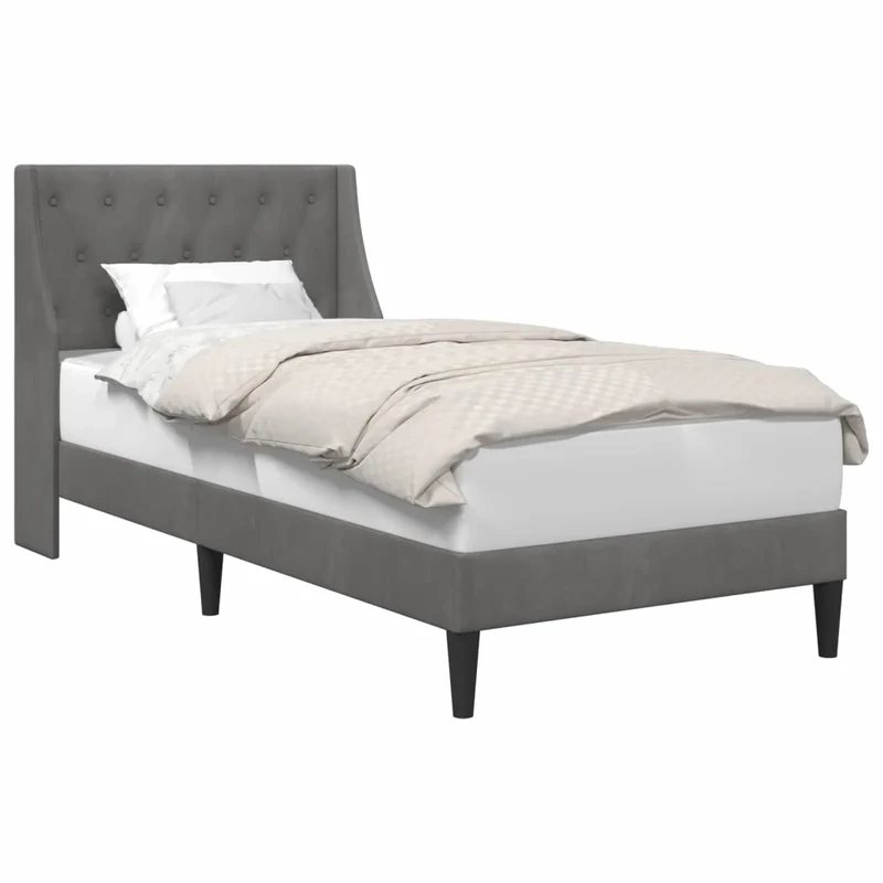 Struttura del letto Grigio Scuro 100 x 190 cm Velluto 42027461