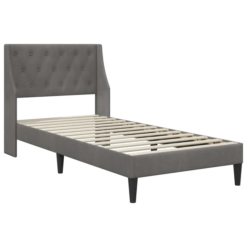 Struttura del letto Grigio Scuro 100 x 190 cm Velluto 42027461