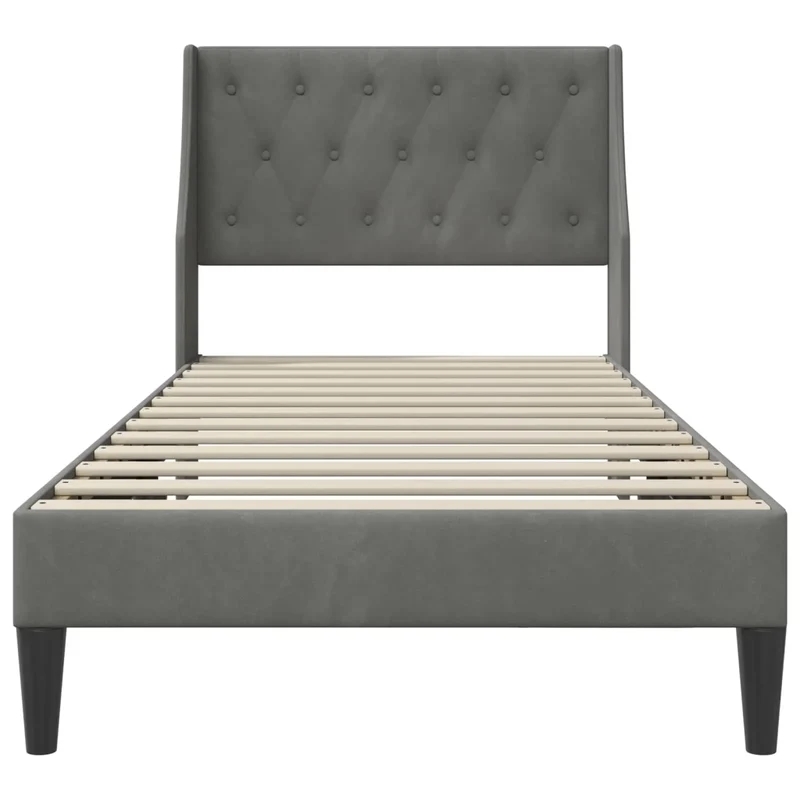 Struttura del letto Grigio Scuro 100 x 190 cm Velluto 42027461