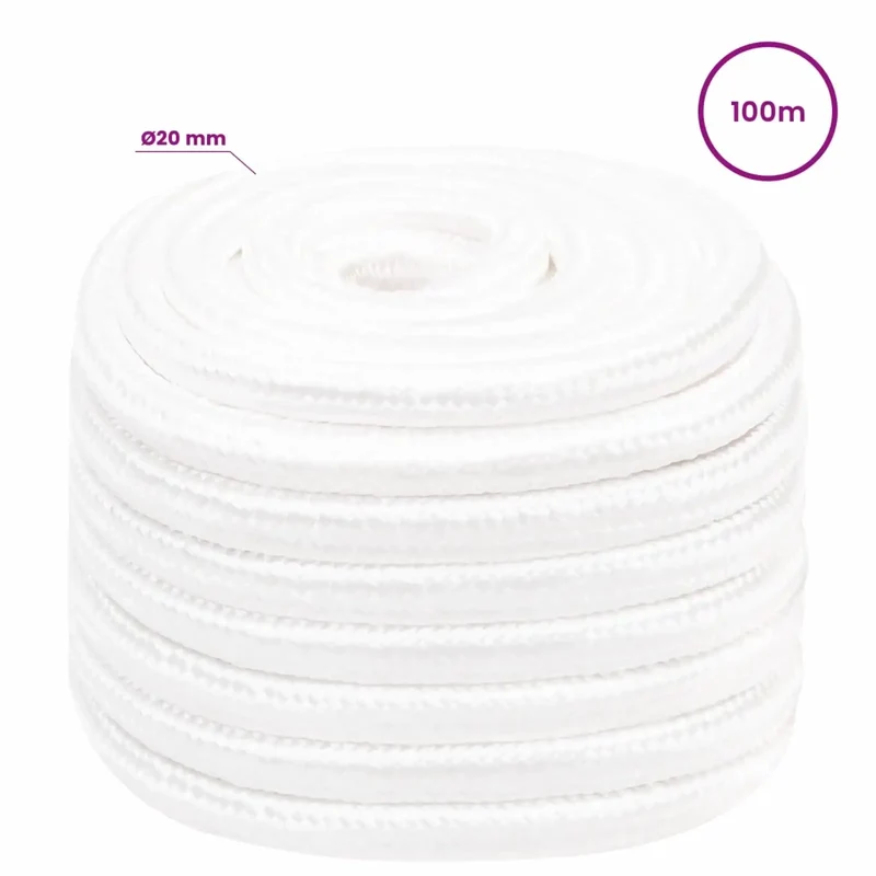 Corda multiuso 20 mm 100 m Bianco PP 2400 kg Carico massimo 3473252