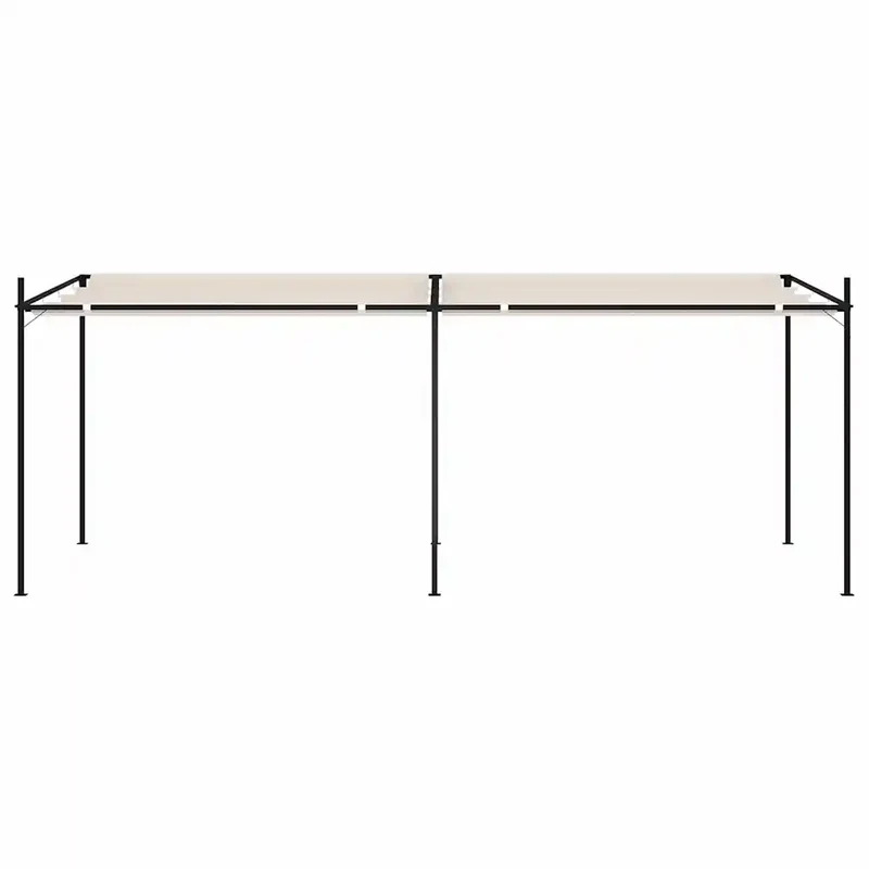 Gazebo con Tetto Retrattile 600x300x233 cm Crema 313632