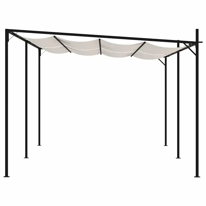 Gazebo con Tetto Retrattile 600x300x233 cm Crema 313632