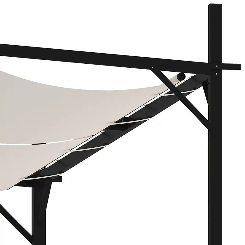 Gazebo con Tetto Retrattile 600x300x233 cm Crema 313632