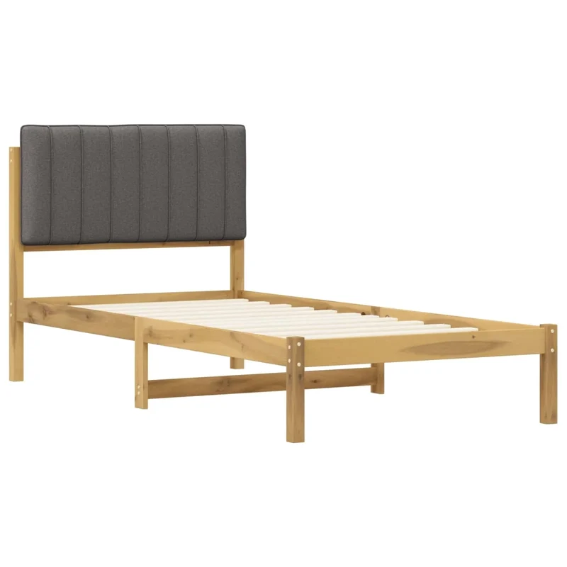 Letto con Testiera Rivestita Bianco lavato e grigio chiaro 904180