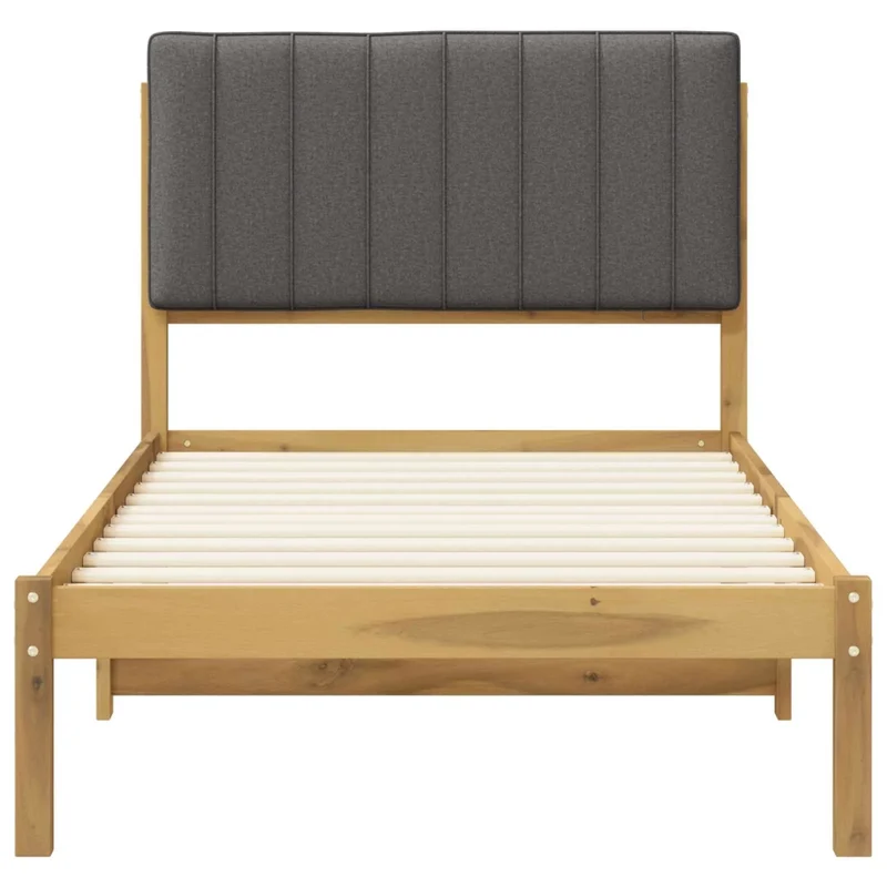 Letto con Testiera Rivestita Bianco lavato e grigio chiaro 904186