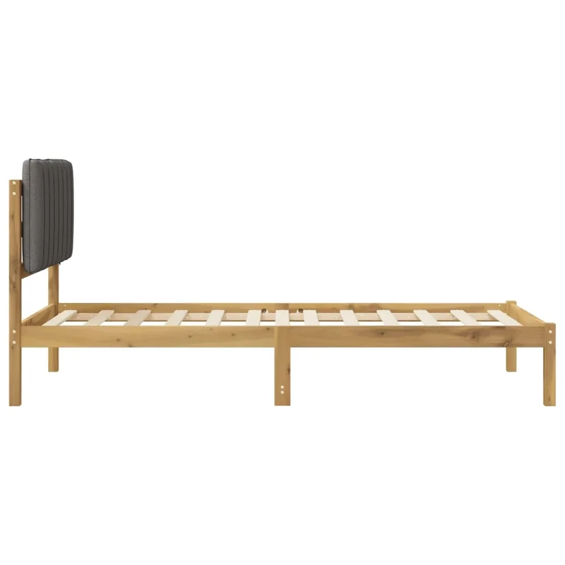 Letto con Testiera Rivestita Bianco lavato e grigio chiaro 904186
