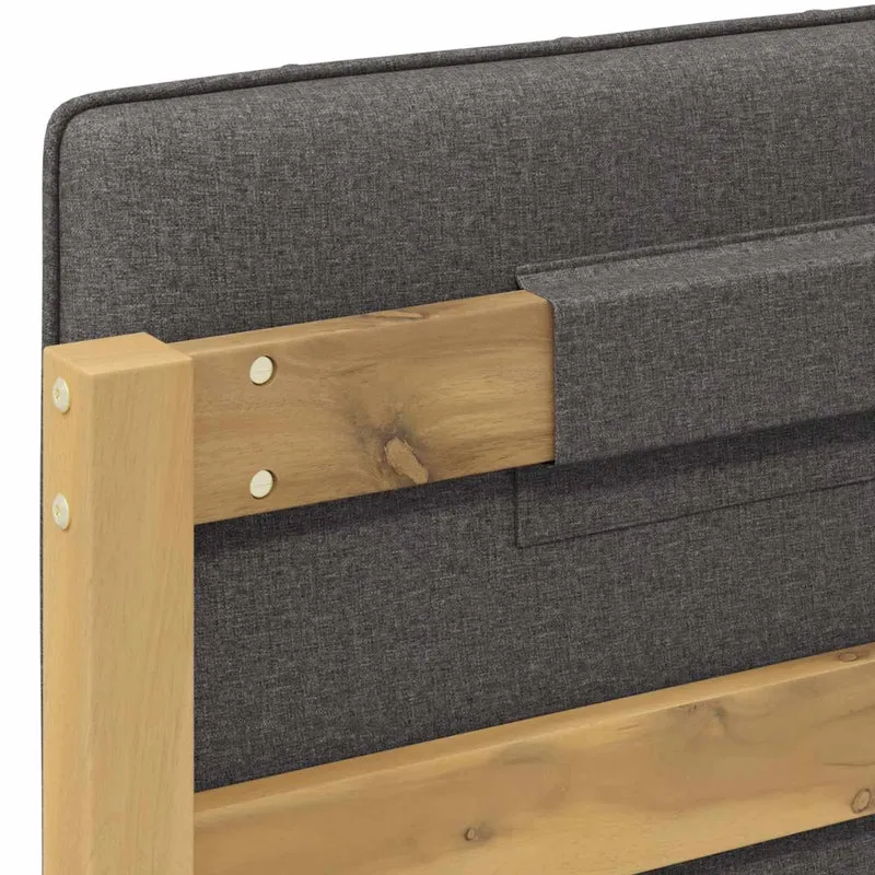 Letto con Testiera Rivestita Bianco lavato e grigio chiaro 904186