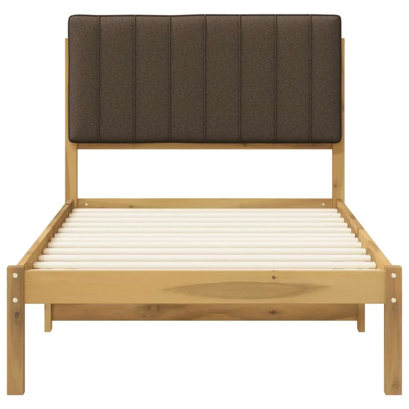Letto con Testiera Rivestita Bianco lavato e taupe 100 x 200 cm 904183