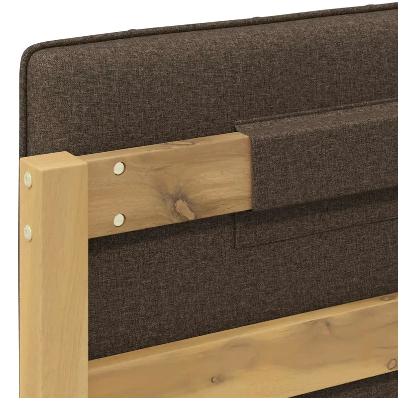 Letto con Testiera Rivestita Bianco lavato e taupe 100 x 200 cm 904183