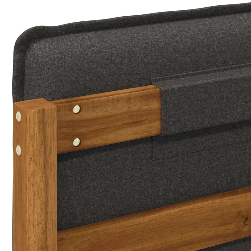 Letto con Testiera Rivestita Naturale e Grigio Scuro 903935