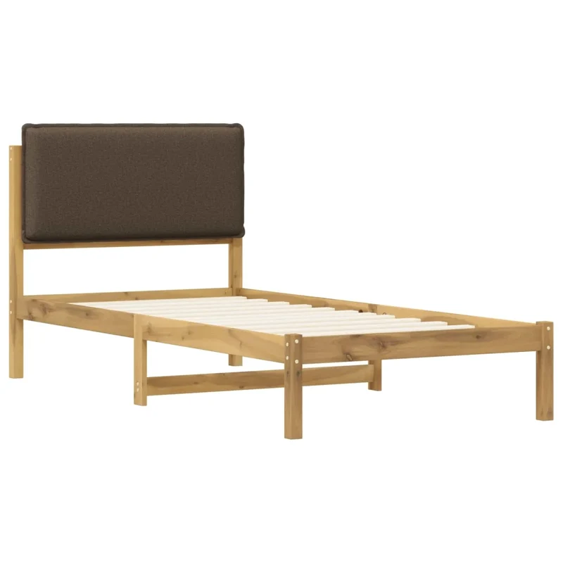Letto con Testiera Rivestita Bianco lavato e taupe 90 x 200 cm 903937