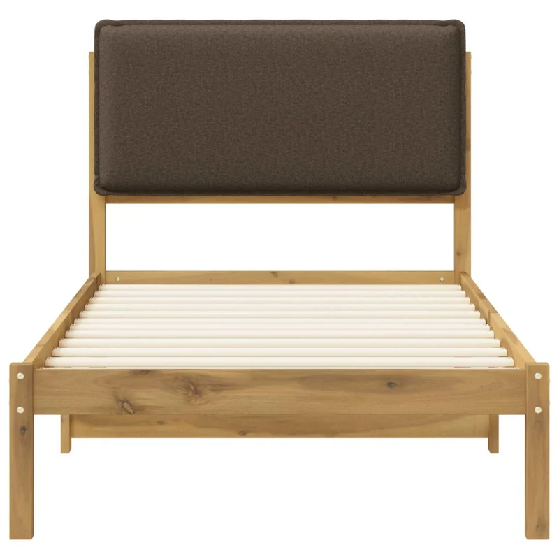 Letto con Testiera Rivestita Bianco lavato e taupe 90 x 200 cm 903937