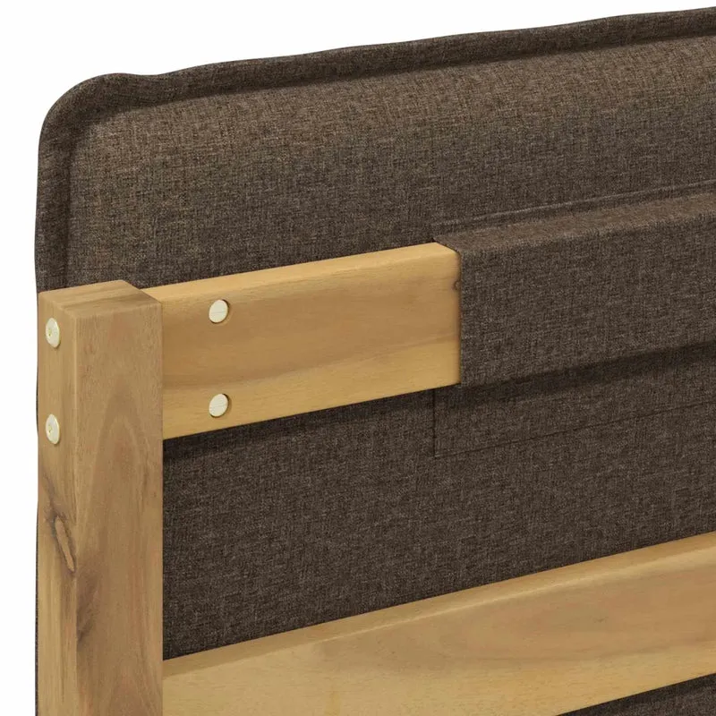 Letto con Testiera Rivestita Bianco lavato e taupe 90 x 200 cm 903937