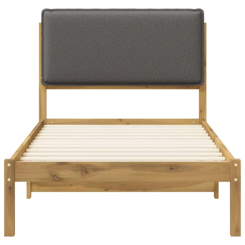 Letto con Testiera Rivestita Bianco lavato e grigio chiaro 903934