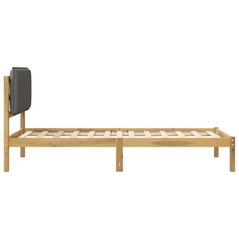 Letto con Testiera Rivestita Bianco lavato e grigio chiaro 903934