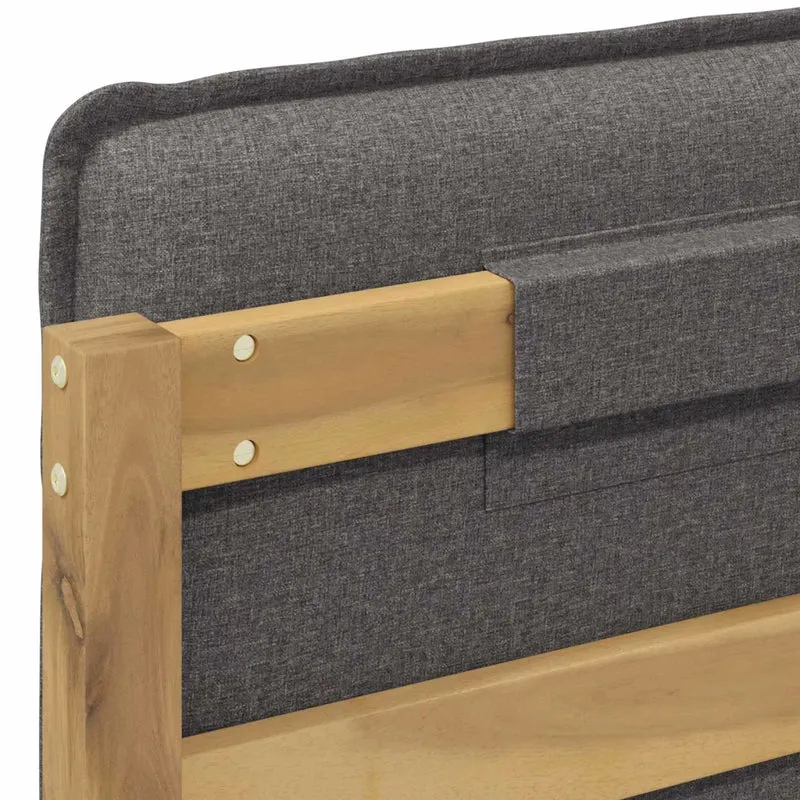 Letto con Testiera Rivestita Bianco lavato e grigio chiaro 903934