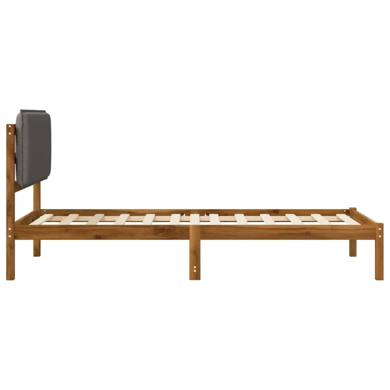 Letto con Testiera Rivestita Naturale e Grigio Chiaro 903933