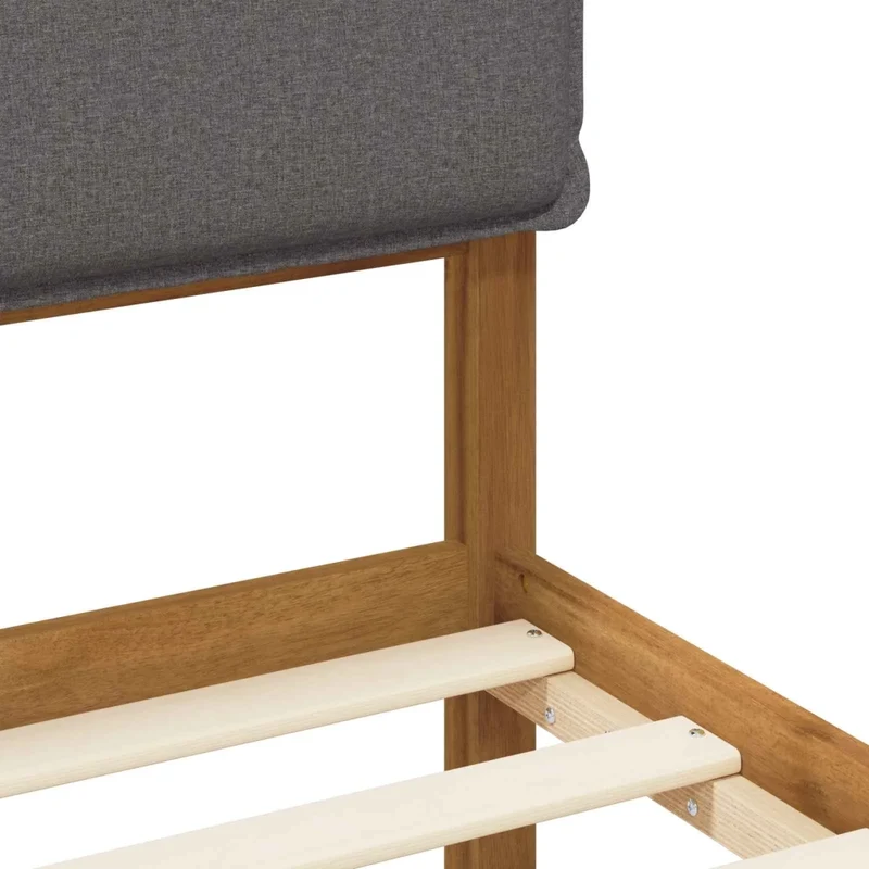 Letto con Testiera Rivestita Naturale e Grigio Chiaro 903933