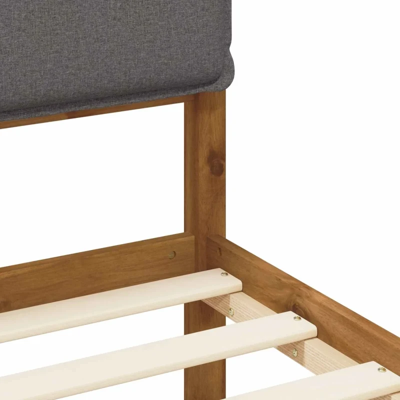 Letto con Testiera Rivestita Naturale e Grigio Chiaro 3425329
