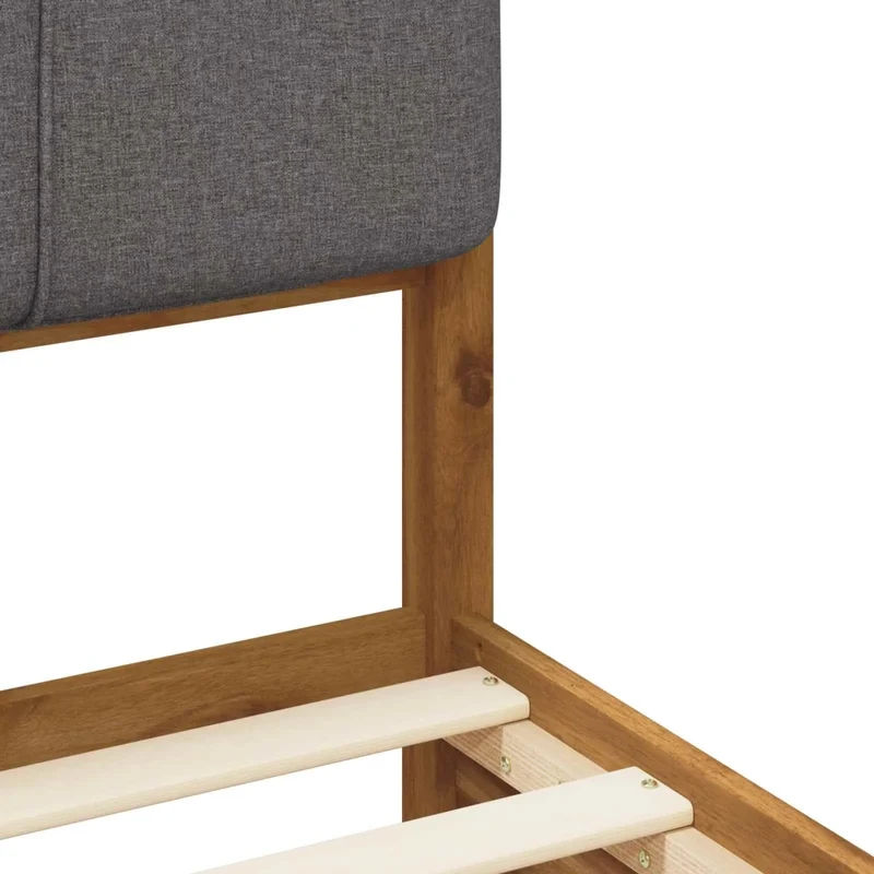 Letto con Testiera Rivestita Naturale e Grigio Chiaro 904431