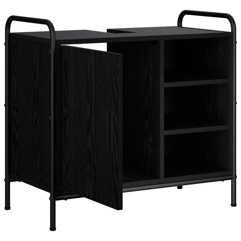 Mobile da Bagno Rovere Nero 65,5 x 34 x 61 cm 8014070