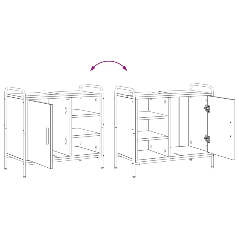 Mobile da Bagno Legno antico 65,5 x 34 x 61 cm 8014074
