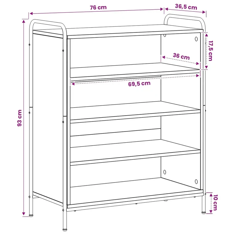 Mobile per scarpe 76 x 36,5 x 93 cm Legno ingegnerizzato 8013987