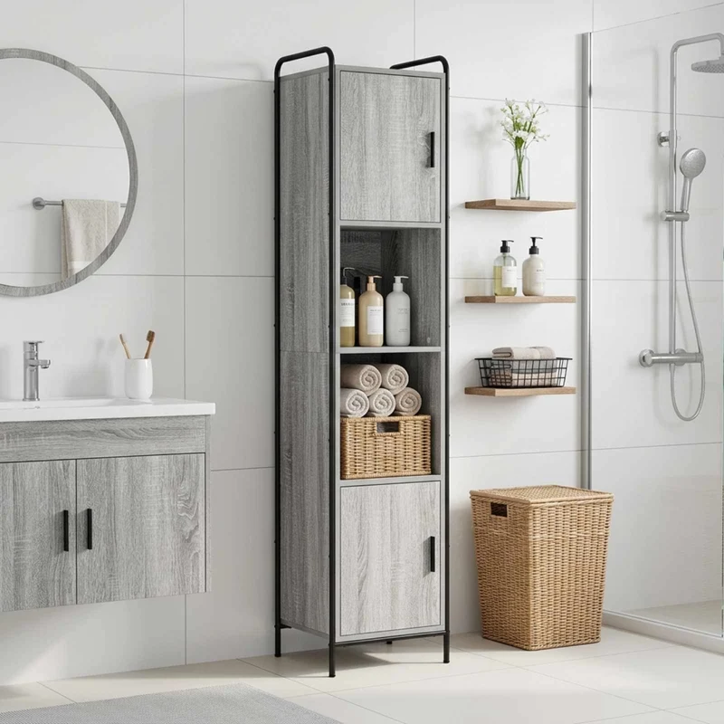 Mobile da Bagno Sonoma grigio 46 x 36 x 181 cm 8014031