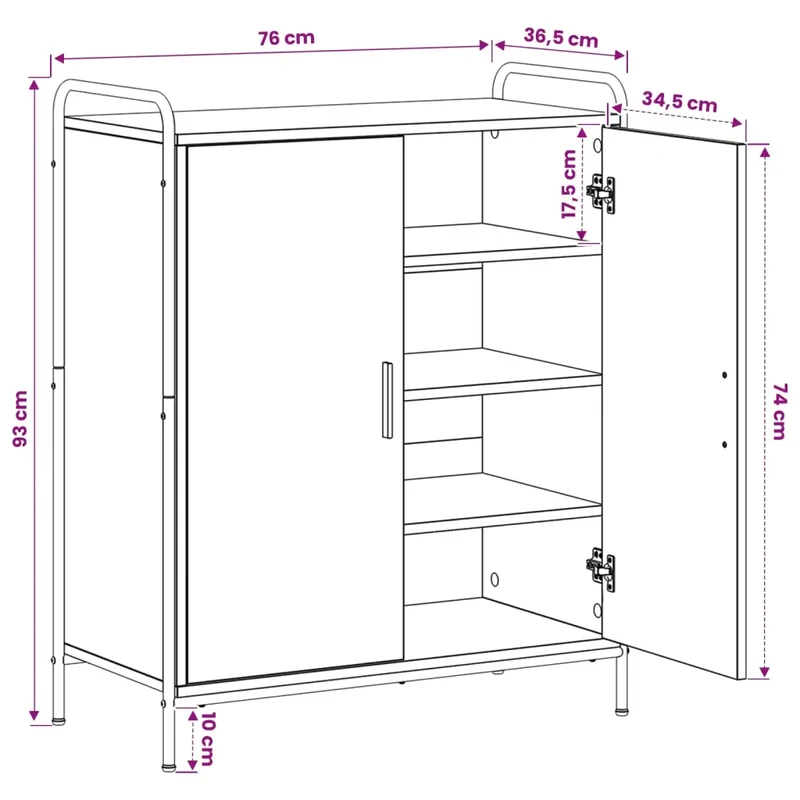 Mobile per scarpe 76 x 36,5 x 93 cm Legno ingegnerizzato 8013982