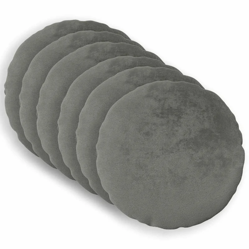 Federa 6 pcs HEERLEN Grigio Scuro Ø 30 cm Flanella 922136