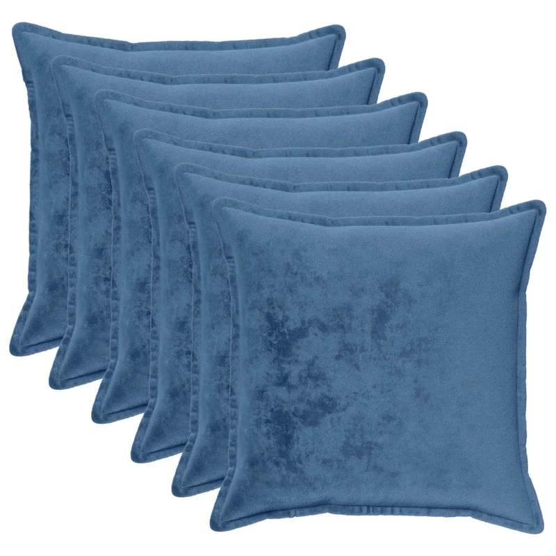 Federa 6 pcs HOUTEN Azzurro 80 x 80 cm Flanella 921820