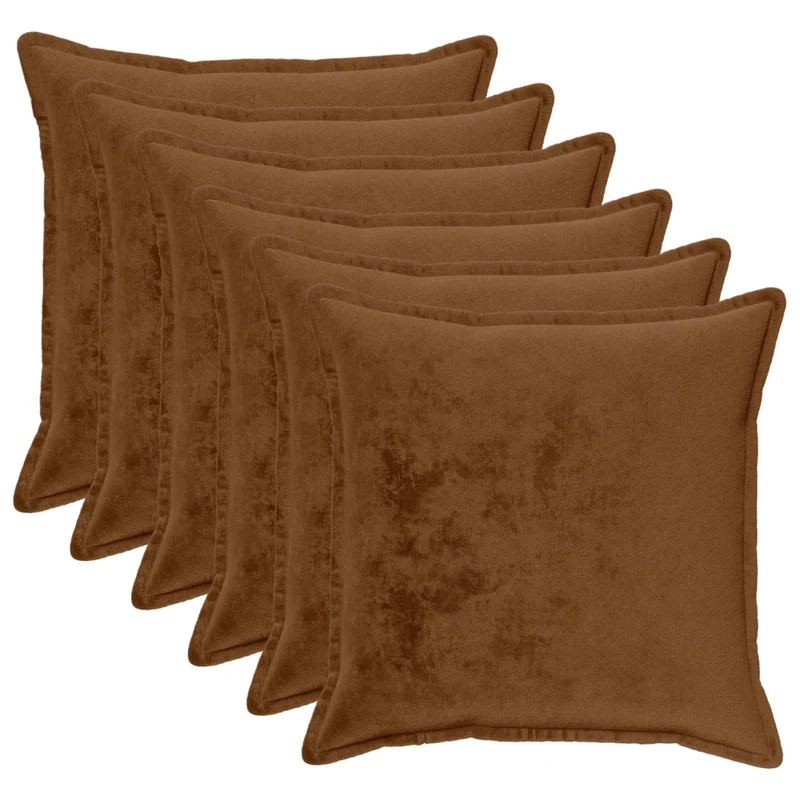 Federa 6 pcs HOUTEN Marrone Chiaro 80 x 80 cm Flanella 921818